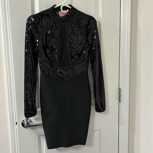 Black polyester/spandex sequin dress size small